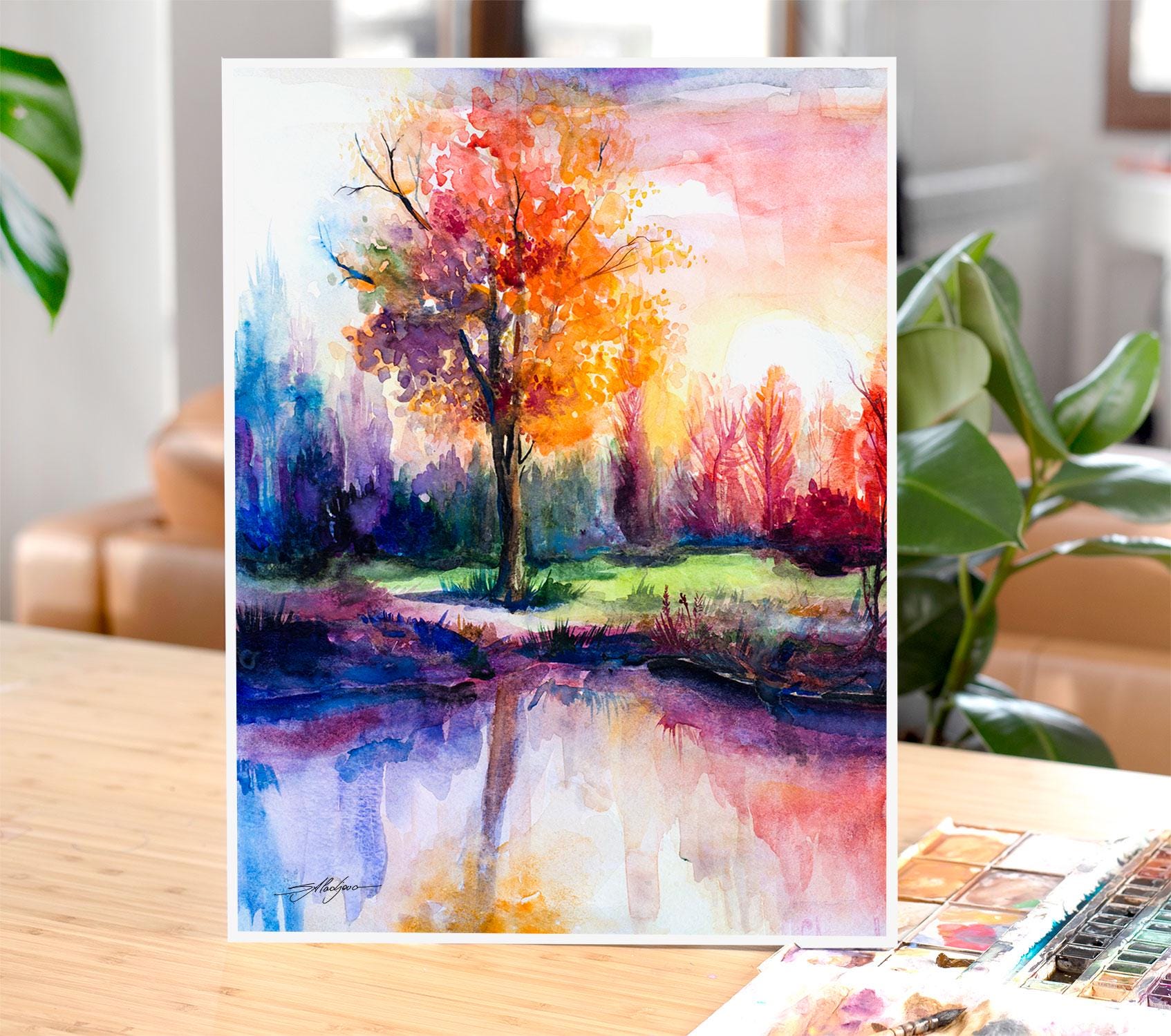 Buy Vibrant Landscape Limited Edition Watercolor Art Print by