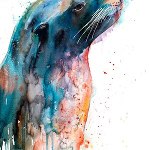 Sea Lion Limited Edition Watercolor Art Print by Slaveika Aladjova ...
