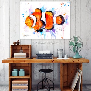 Clownfish, Anemonefish Limited Edition Watercolor Art Print by Slaveika ...