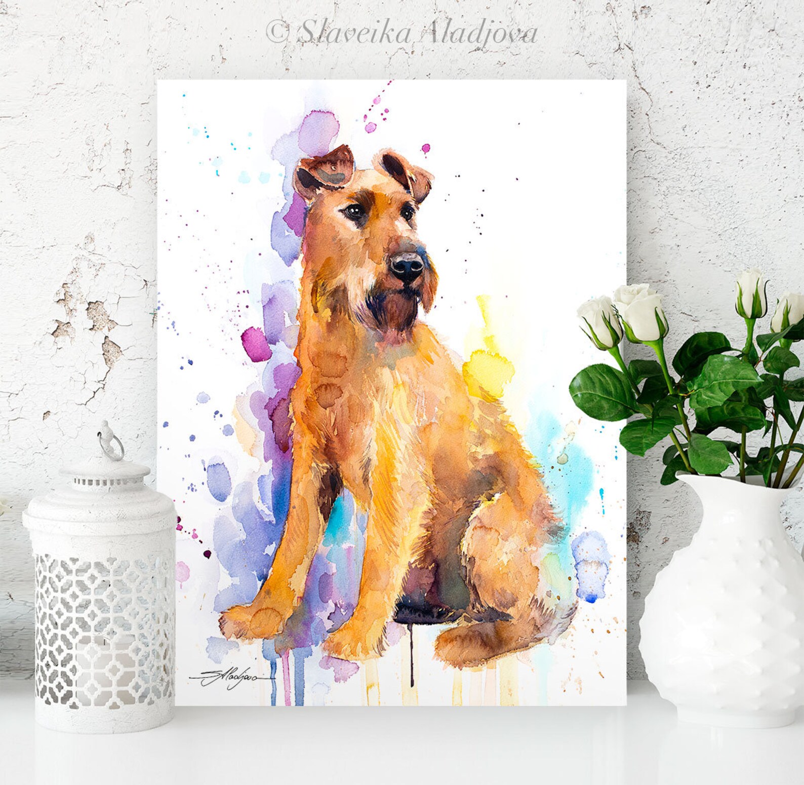 Irish Terrier Limited Edition Watercolor Art Print by Slaveika Aladjova ...