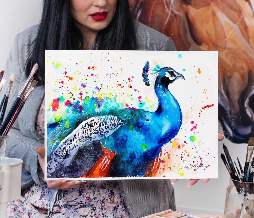 Peacock Limited Edition Watercolor Art Print by Slaveika Aladjova ...