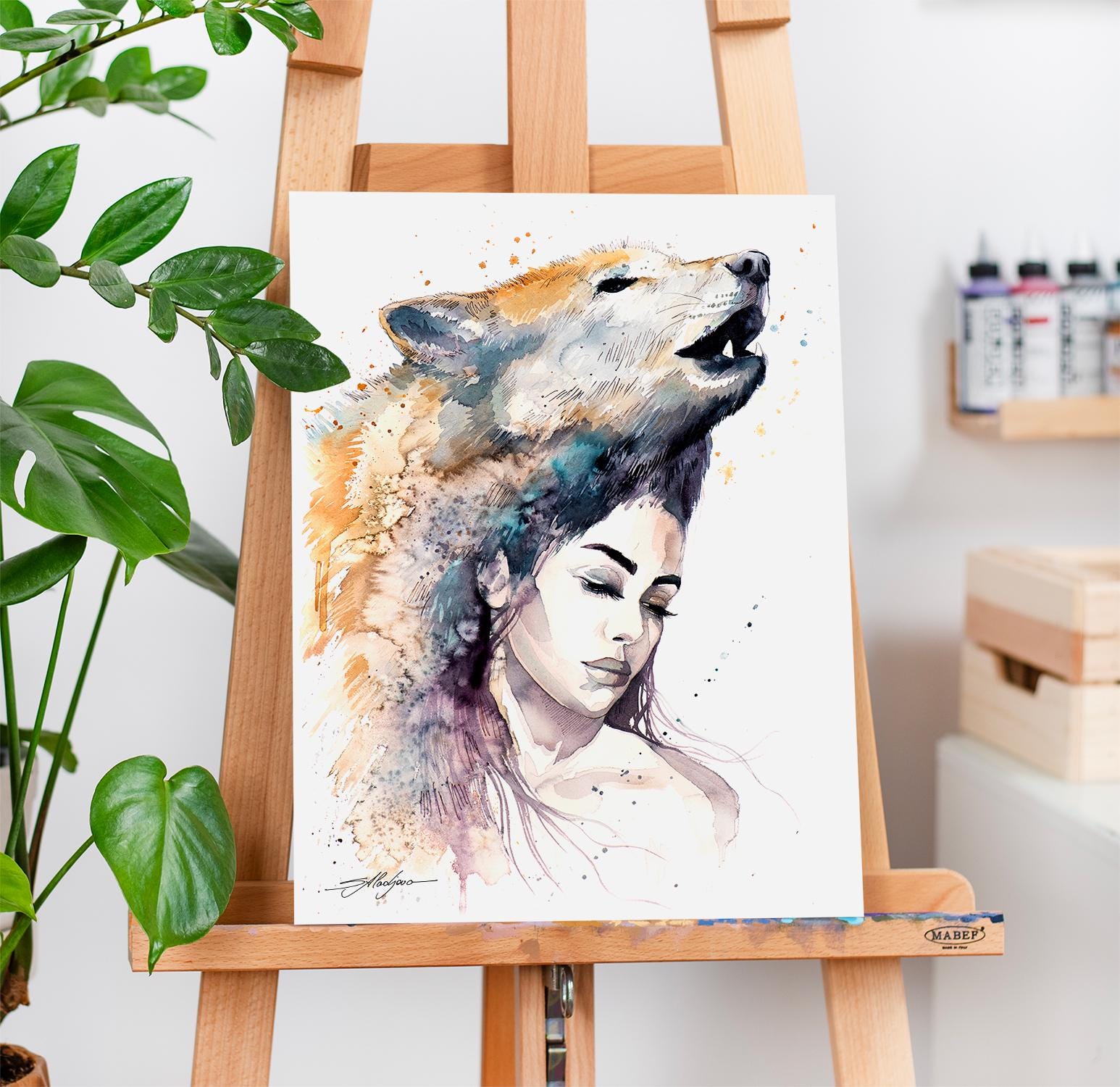 Wolf Girl Limited Edition Watercolor Art Print by Slaveika Aladjova ...