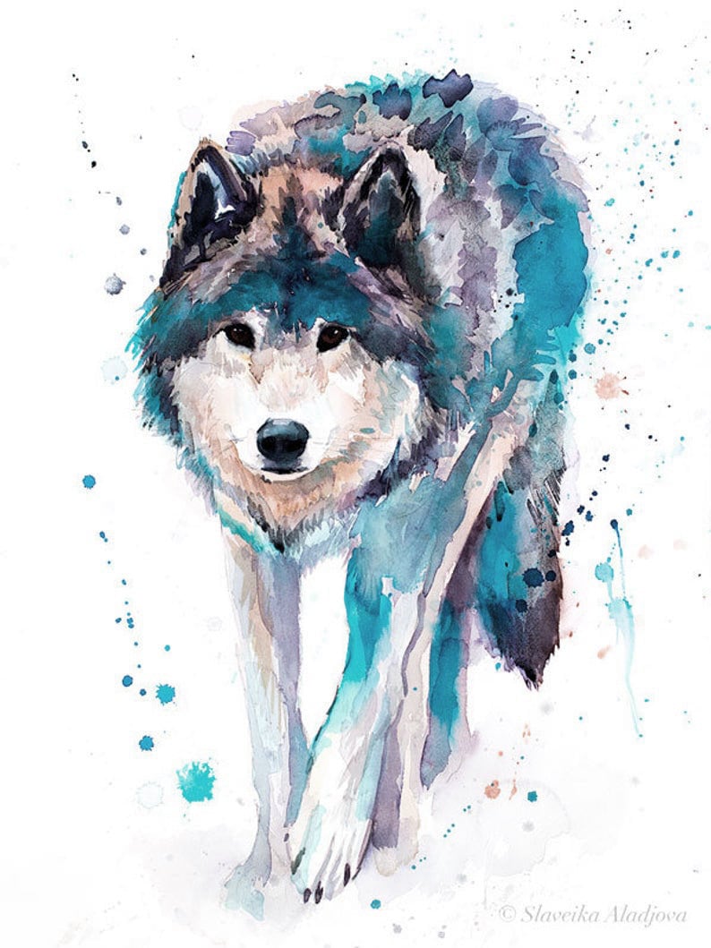 Original Watercolour Painting- Wolf Art, Animal, Illustration, Animal Watercolor, Animals Paintings, Animals, Portrait,