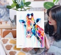 Giraffe watercolor painting print by Slaveika Aladjova, art, animal, illustration, home decor, Nursery, gift, Wildlife, wall art product logo