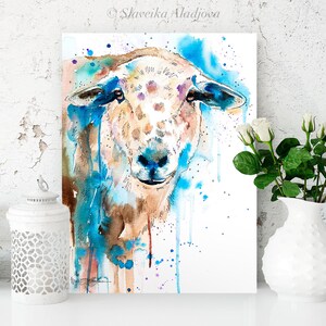Sheep Limited Edition Watercolor Art Print by Slaveika Aladjova, Animal ...