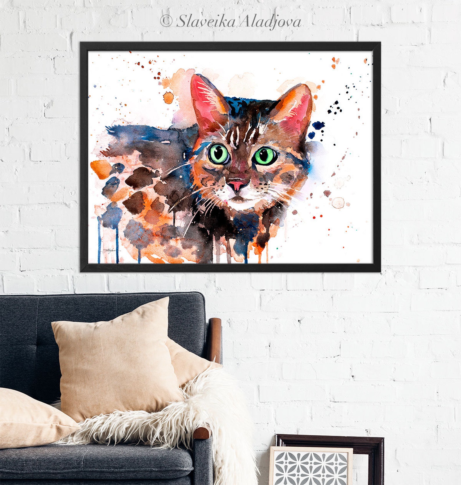 Bengal Cat Limited Edition Watercolor Art Print by Slaveika Aladjova ...