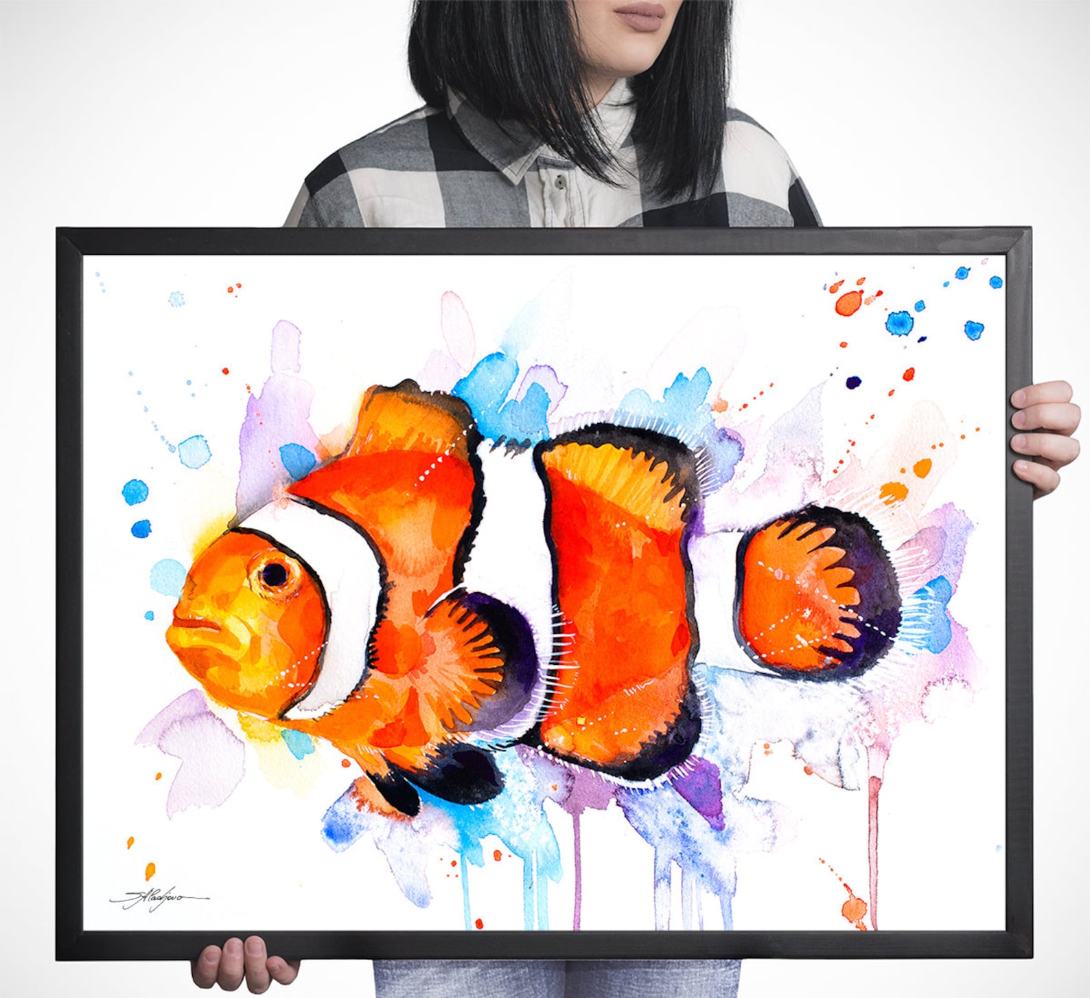 Clownfish, Anemonefish Limited Edition Watercolor Art Print by Slaveika ...