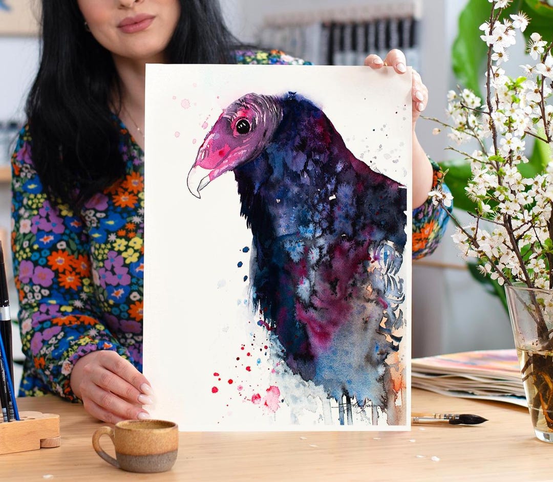 Turkey Vulture Limited Edition Watercolor Art Print by Slaveika ...