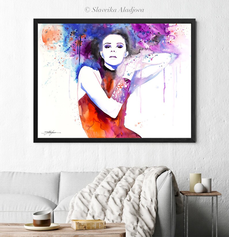 Colorful Girl Watercolor Painting Print by Slaveika Aladjova, Fashion ...