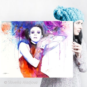 Colorful Girl Watercolor Painting Print by Slaveika Aladjova, Fashion ...