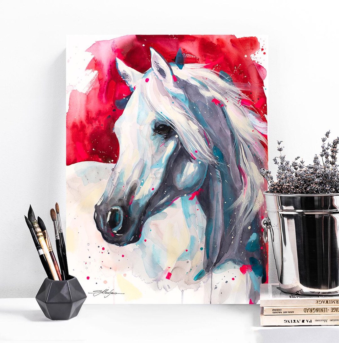 Horse Limited Edition Watercolor Art Print by Slaveika Aladjova, Animal ...