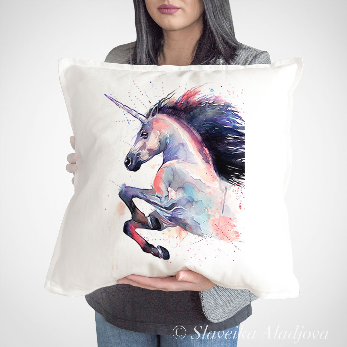 Unicorn Cushion Cover, Unicorn throw pillow, Decorative Cushion Cover