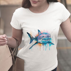 Great White Shark T-Shirt - High Quality Unisex Cotton Tee, Ocean Lover Gift