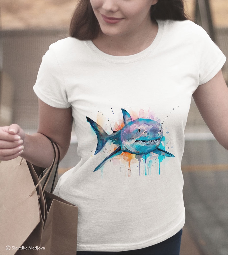 Great White Shark T-Shirt - High Quality Unisex Cotton Tee, Ocean Lover Gift
