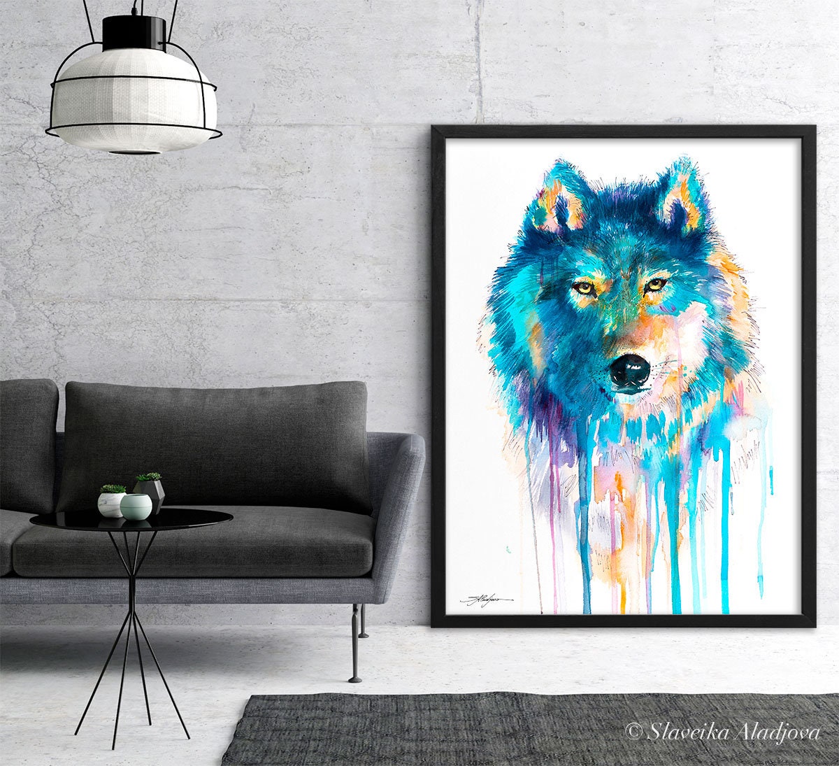 野生動物 青いオオカミ アート wolf 523kimura of KEI KIMURA ALASKA