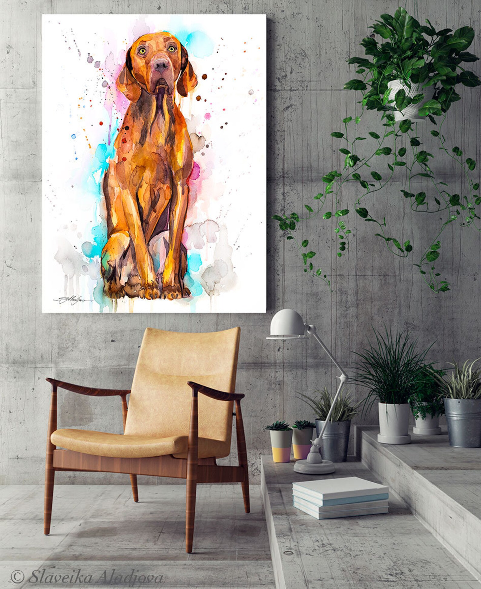 Vizsla Dog Limited Edition Watercolor Art Print by Slaveika Aladjova ...
