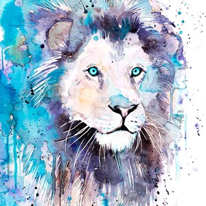Blue Lion Limited Edition Watercolor Art Print by Slaveika Aladjova ...