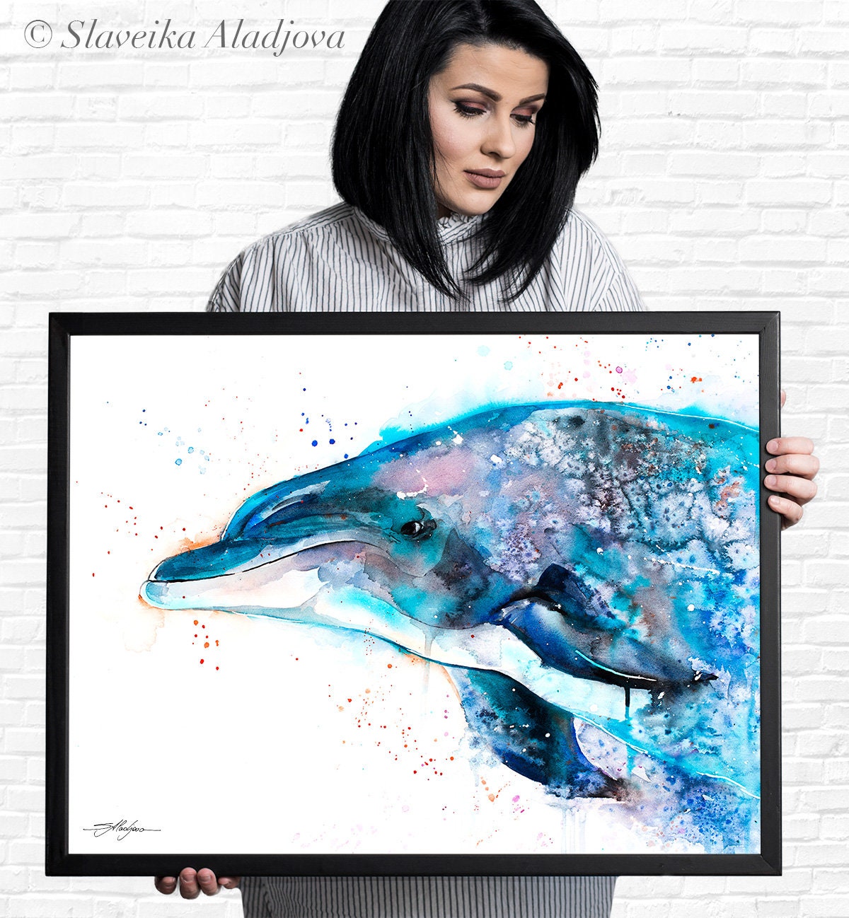 Dolphin Limited Edition Watercolor Art Print by Slaveika Aladjova ...