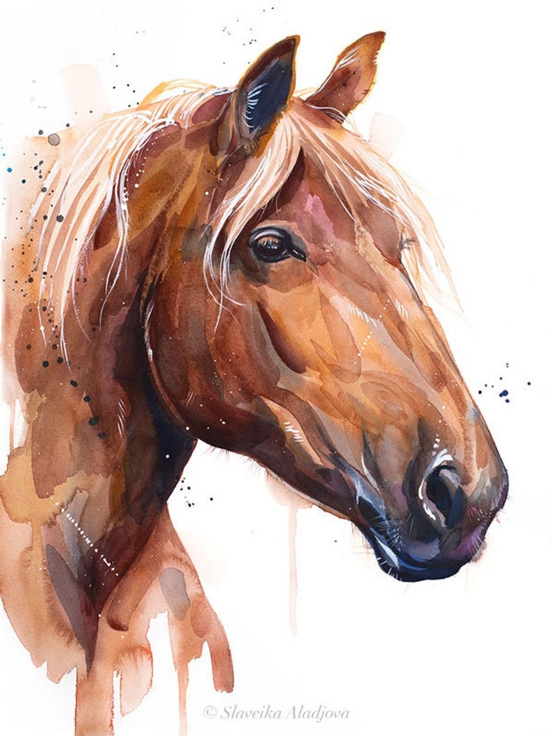 Original Watercolour Painting- Suffolk Punch Horse art, animal