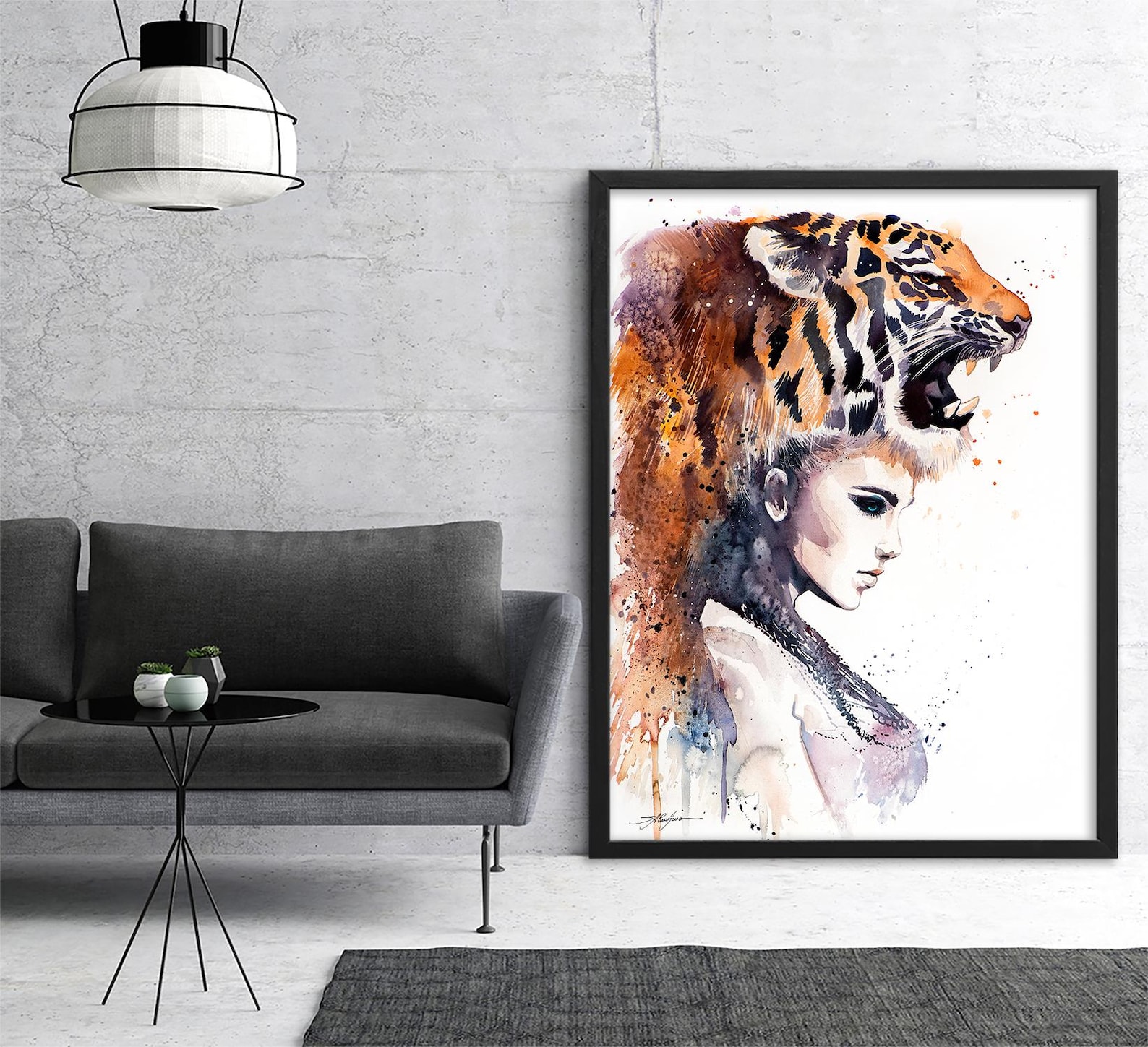 Tiger Girl Limited Edition Watercolor Art Print by Slaveika Aladjova ...