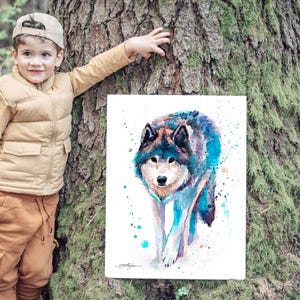 Wolf Watercolor Painting Print by Slaveika Aladjova, Art, Animal ...