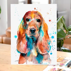 English Cocker Spaniel watercolor painting print by Slaveika Aladjova, art, animal, illustration, home decor, Nursery, wall art, dog art,
