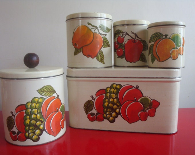 5 Piece Decoware Bread Box and Canister Set Etsy