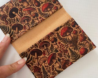 Mushroom  Cork Wallets- 2 pocket wallet, money holder , card holder, gift card