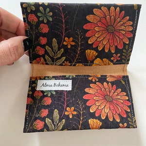 Vintage Blumen Kork Geldbörse - 2 Tasche, kleine Geldbörse, Geldkartenhalter