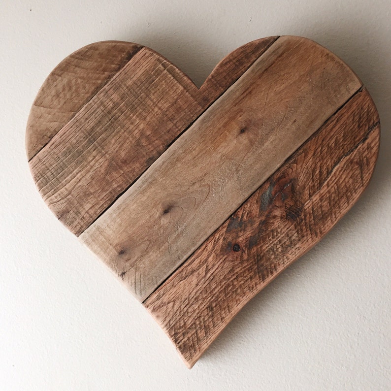 Heavy heart thick, chunky , reclaimed wood, love sign , wall decor, rustic image 3