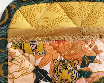 Tiger Lily Cork and Cotton Pot Holder- vegan, sustainable, washable