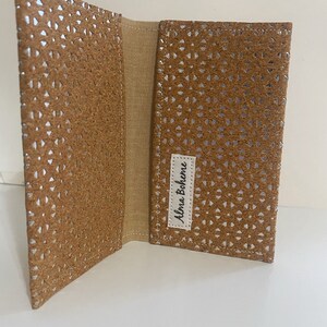 Portafoglio in sughero e argento - Portafoglio a 2 tasche, porta soldi, porta carte, carta regalo
