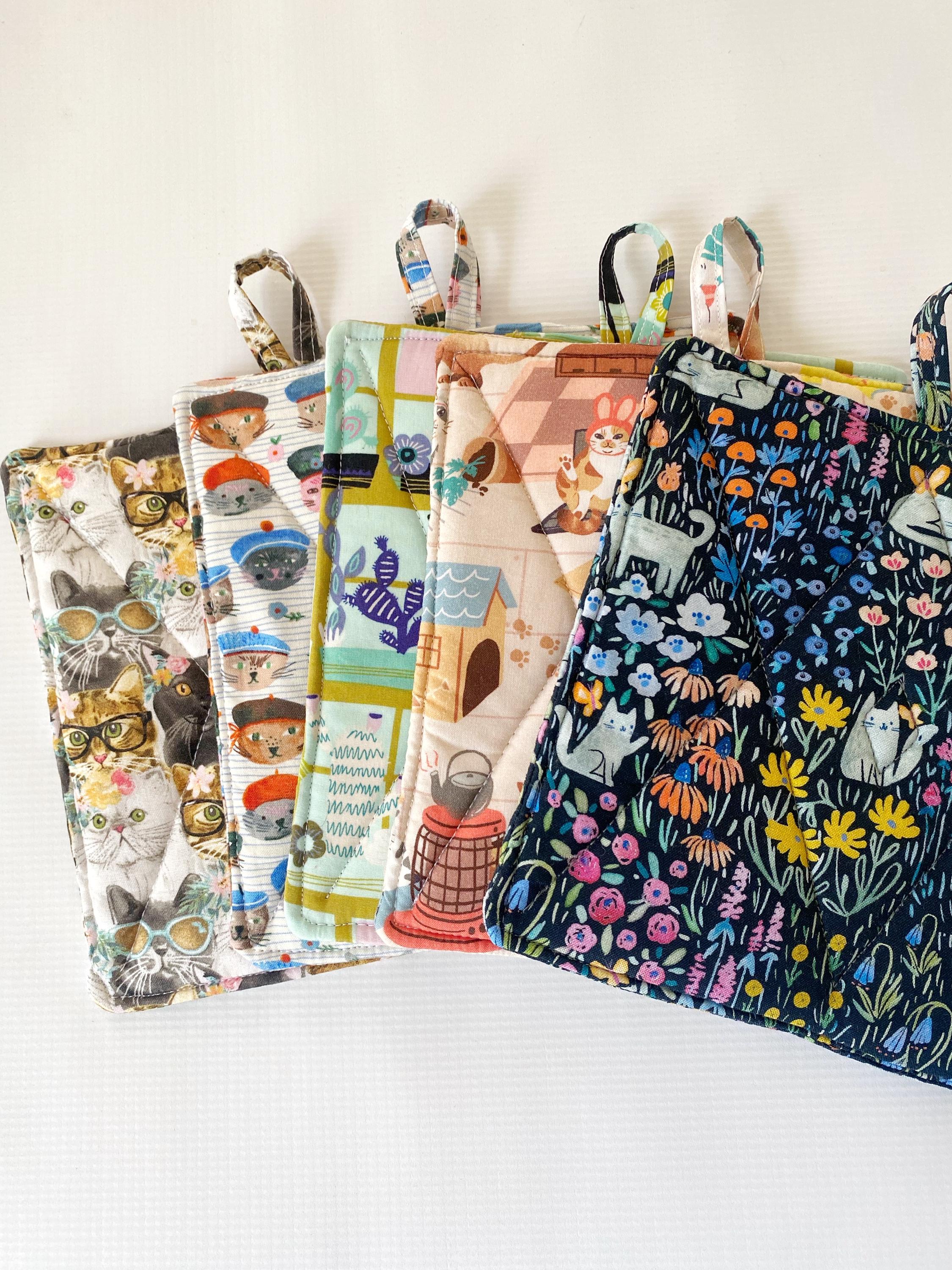 Cat Theme Potholders - dual heat insulated layers