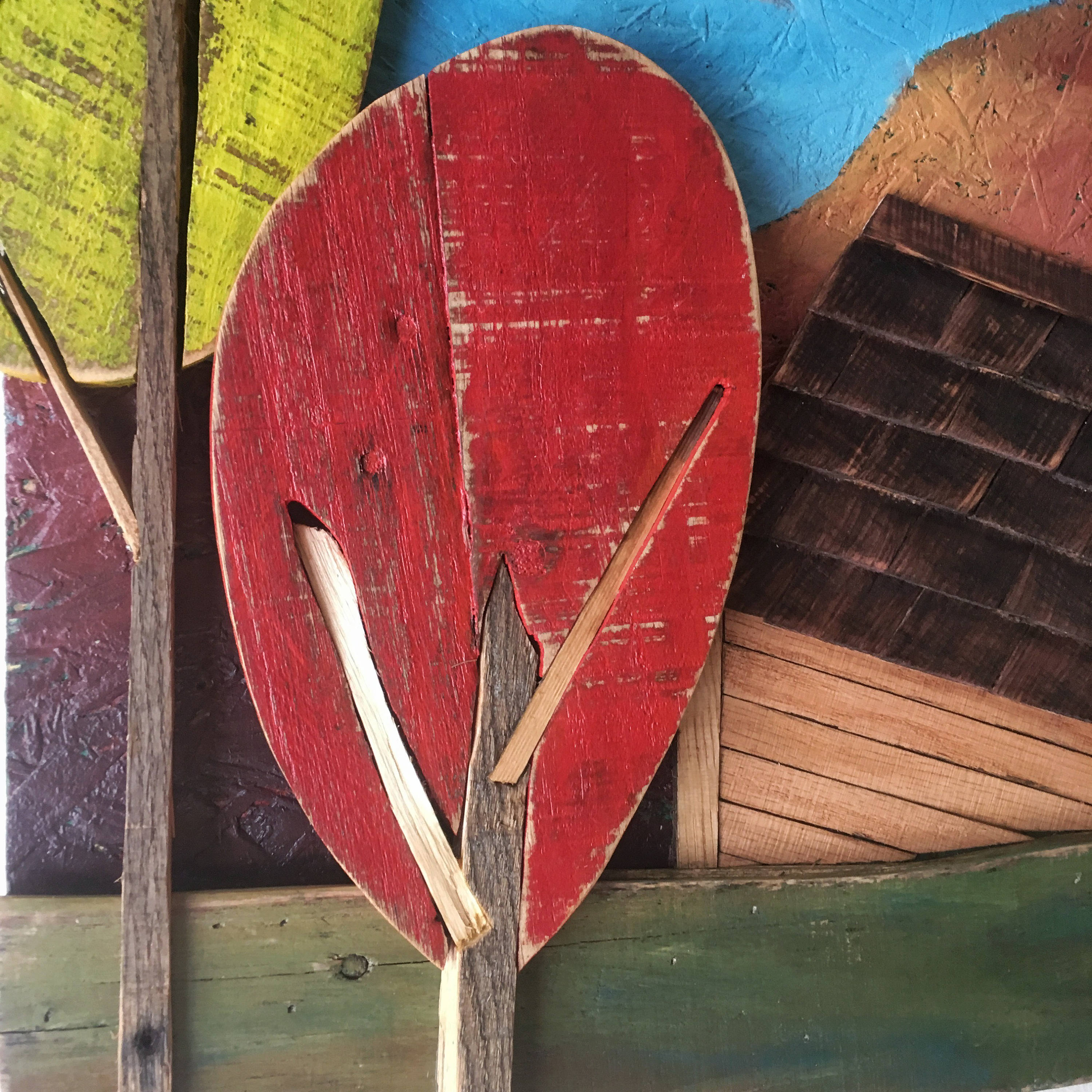 Autumn rustic cabin painting, fall colors, 3d art, rustic, reclaimed