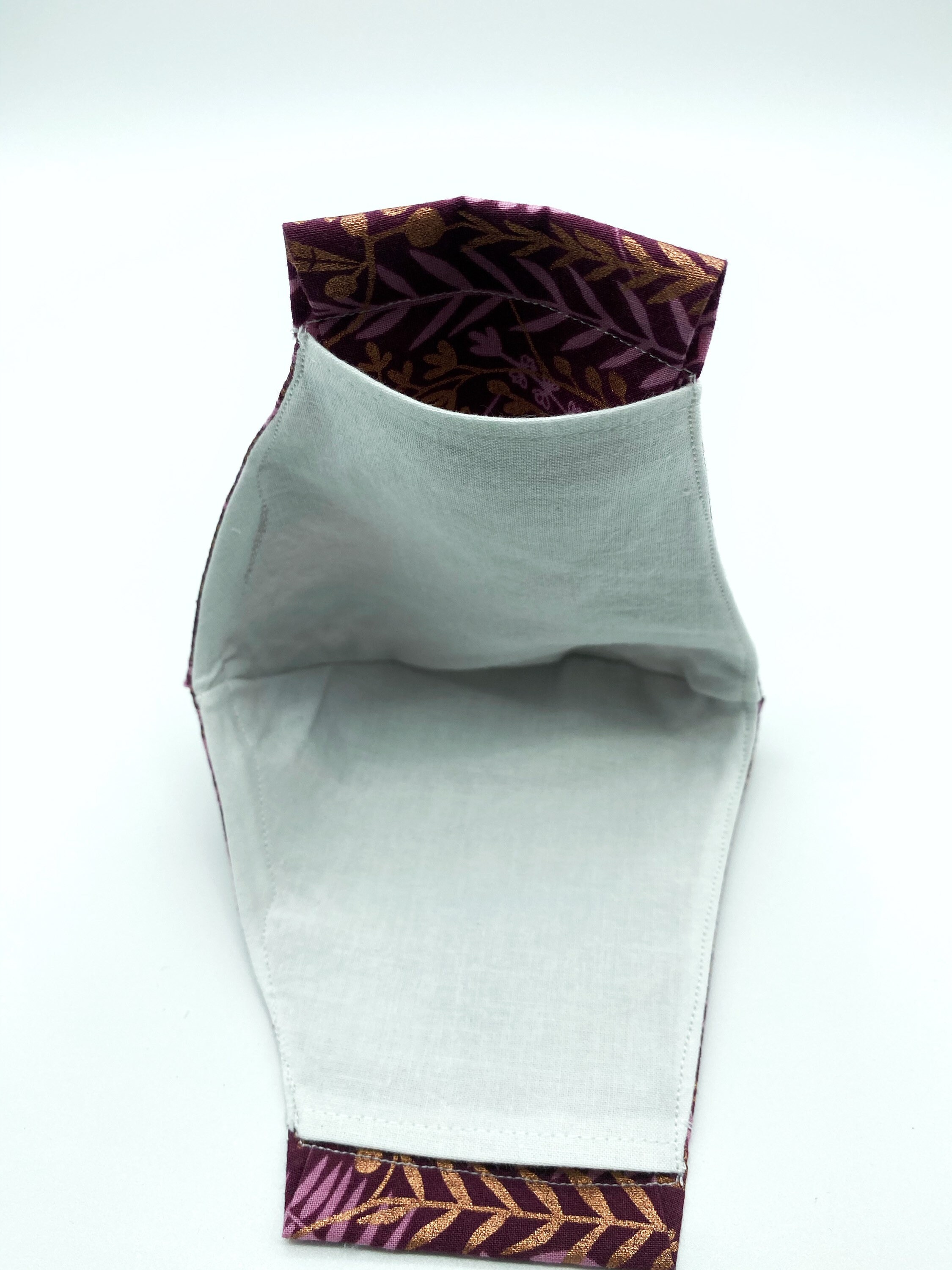 Face masks ,Cotton , nose wire, three layer Copper ferns metallic