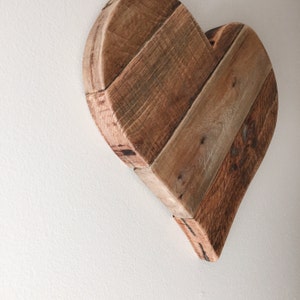 Heavy heart thick, chunky , reclaimed wood, love sign , wall decor, rustic image 2