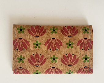 Lotus Cork Wallet- 2 pocket, money and card holder , small wallet