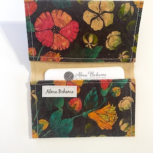 Portafoglio in sughero Spring Blooms - Portafoglio a 2 tasche, porta soldi, porta carte, carta regalo