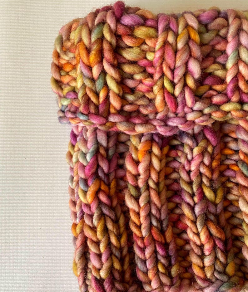 Chunky Knit Merino Wool Cowl – Hand-dyed Autumn Hues - Etsy