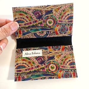 Portefeuille en liège mosaïque - carte, argent, portefeuille de poche pour carte-cadeau, mode durable et éthique