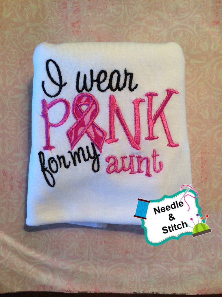 Custom i Wear Pink for My Aunt T-shirt or Bodysuit - Etsy