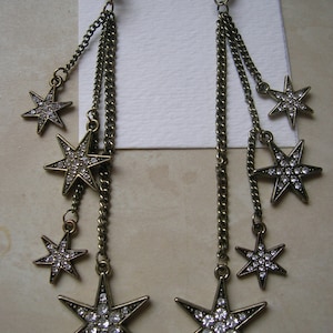 vintage handmade brass star earrings