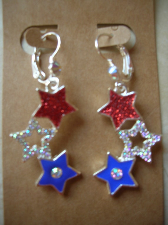 Kirks Folly silvertone star earrings