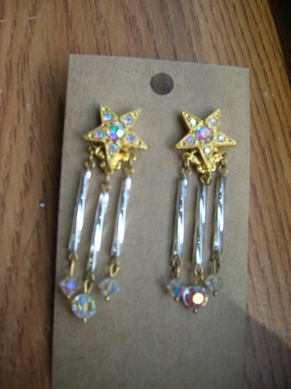 Kirks Folly pierced goldtone star earrings