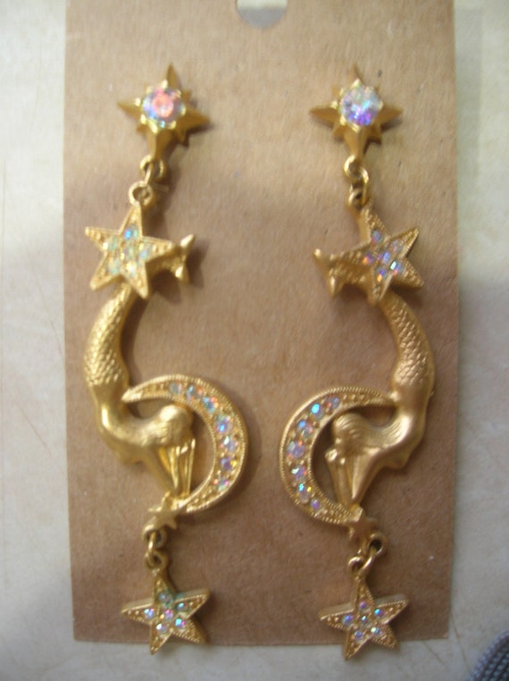 Kirks Folly Mermaid earrings goldtone pierced