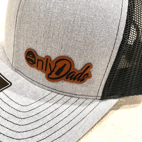 Only Dad's Dad Bod Mustache Hat | Gift for Dad | New Dad's | Christmas Gift | Leatherpatch Hat | Richardson 112 Hat | Father's Day | Christm