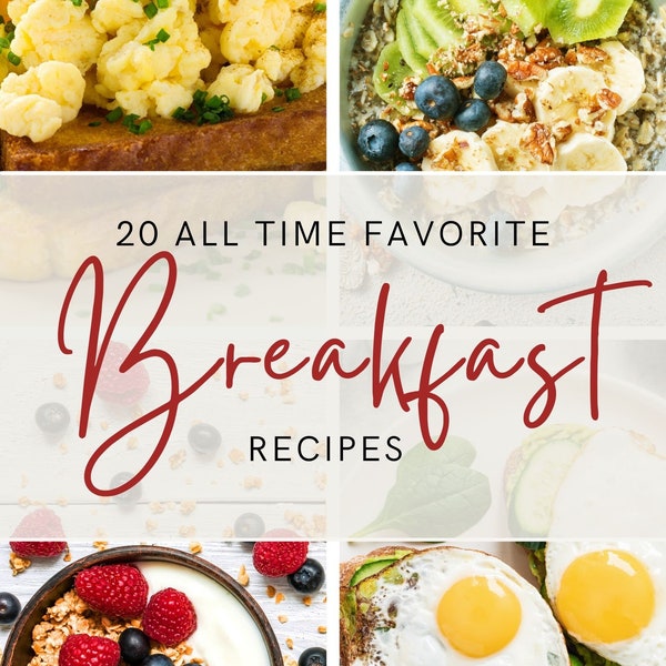 20 All Time Favorite Breakfast Recipes | Meal prep | Recipes| Breakfast| lunch| Dinner| 20 quick and easy recipes | Digital Products | Ebook