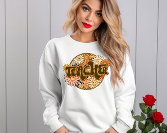 Felpa di apprezzamento per l'insegnante /Girocollo carino per insegnante/ Regalo di apprezzamento per l'insegnante / Regalo per insegnante / Camicia per insegnante retrò / Cottage Core