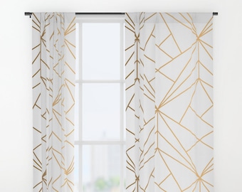 Geometric Curtains Etsy