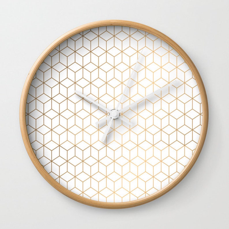Bohemian Wall Clock Modern Wall Clock Geometric Gold Boho Wall Clock Gold Wall Clock Geometric Beige Wall Clock Minimalist Wall Clock